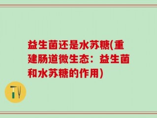 益生菌还是水苏糖(重建肠道微生态：益生菌和水苏糖的作用)
