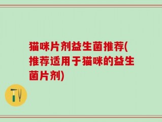 猫咪片剂益生菌推荐(推荐适用于猫咪的益生菌片剂)