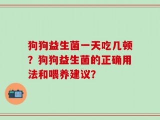 狗狗益生菌一天吃几顿？狗狗益生菌的正确用法和喂养建议？