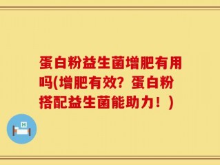 蛋白粉益生菌增肥有用吗(增肥有效？蛋白粉搭配益生菌能助力！)
