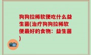 狗狗拉稀软便吃什么益生菌(治疗狗狗拉稀软便最好的食物：益生菌)