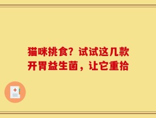 猫咪挑食？试试这几款开胃益生菌，让它重拾