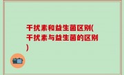 干扰素和益生菌区别(干扰素与益生菌的区别)