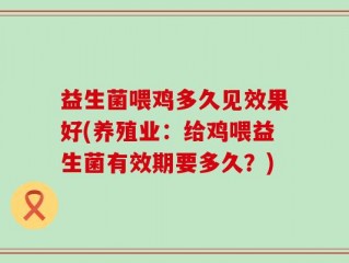 益生菌喂鸡多久见效果好(养殖业：给鸡喂益生菌有效期要多久？)