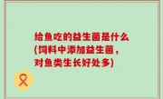 给鱼吃的益生菌是什么(饲料中添加益生菌，对鱼类生长好处多)