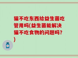 猫不吃东西给益生菌吃管用吗(益生菌能解决猫不吃食物的问题吗？)