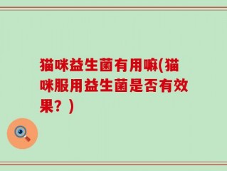 猫咪益生菌有用嘛(猫咪服用益生菌是否有效果？)