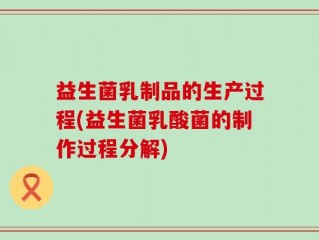益生菌乳制品的生产过程(益生菌乳酸菌的制作过程分解)