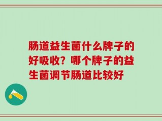 肠道益生菌什么牌子的好吸收？哪个牌子的益生菌调节肠道比较好