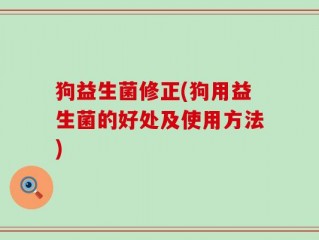 狗益生菌修正(狗用益生菌的好处及使用方法)