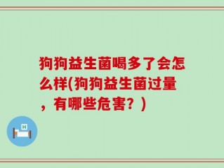 狗狗益生菌喝多了会怎么样(狗狗益生菌过量，有哪些危害？)