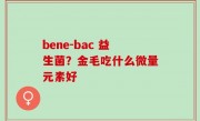 bene-bac 益生菌？金毛吃什么微量元素好