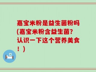 嘉宝米粉是益生菌粉吗(嘉宝米粉含益生菌？认识一下这个营养美食！)
