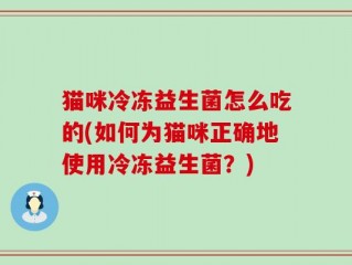 猫咪冷冻益生菌怎么吃的(如何为猫咪正确地使用冷冻益生菌？)