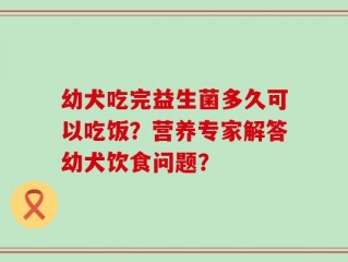 幼犬吃完益生菌多久可以吃饭？营养专家解答幼犬饮食问题？