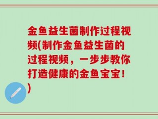 金鱼益生菌制作过程视频(制作金鱼益生菌的过程视频，一步步教你打造健康的金鱼宝宝！)