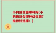 小狗益生菌哪种好(小狗最适合哪种益生菌？推荐好选择！)