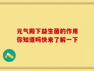 元气殿下益生菌的作用你知道吗快来了解一下