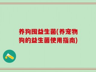养狗囤益生菌(养宠物狗的益生菌使用指南)