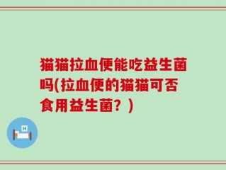 猫猫拉血便能吃益生菌吗(拉血便的猫猫可否食用益生菌？)