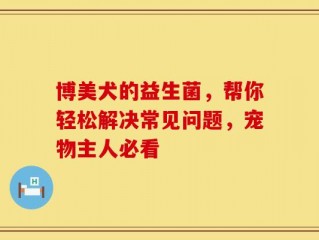 博美犬的益生菌，帮你轻松解决常见问题，宠物主人必看