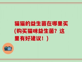 猫猫的益生菌在哪里买(购买猫咪益生菌？这里有好建议！)