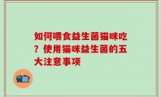如何喂食益生菌猫咪吃？使用猫咪益生菌的五大注意事项