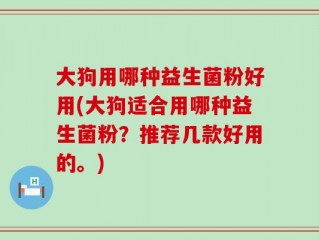 大狗用哪种益生菌粉好用(大狗适合用哪种益生菌粉？推荐几款好用的。)