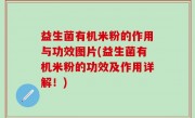 益生菌有机米粉的作用与功效图片(益生菌有机米粉的功效及作用详解！)