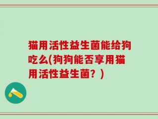 猫用活性益生菌能给狗吃么(狗狗能否享用猫用活性益生菌？)