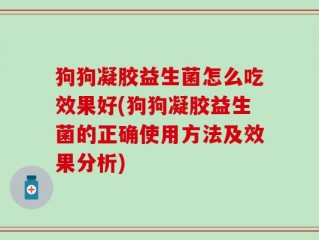 狗狗凝胶益生菌怎么吃效果好(狗狗凝胶益生菌的正确使用方法及效果分析)