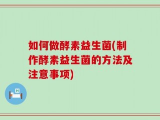 如何做酵素益生菌(制作酵素益生菌的方法及注意事项)