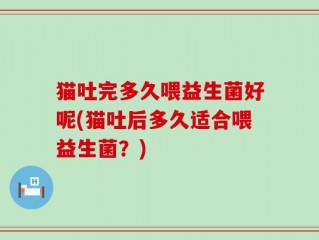 猫吐完多久喂益生菌好呢(猫吐后多久适合喂益生菌？)