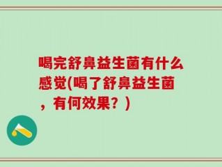 喝完舒鼻益生菌有什么感觉(喝了舒鼻益生菌，有何效果？)