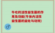 牛吃的活性益生菌的作用及功能(牛体内活性益生菌的益处与功效)