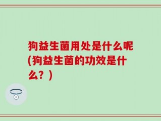 狗益生菌用处是什么呢(狗益生菌的功效是什么？)