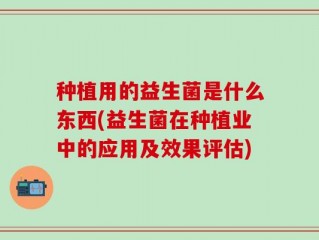 种植用的益生菌是什么东西(益生菌在种植业中的应用及效果评估)