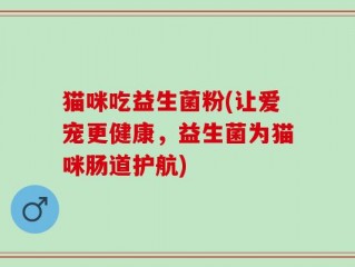 猫咪吃益生菌粉(让爱宠更健康，益生菌为猫咪肠道护航)
