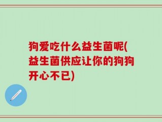 狗爱吃什么益生菌呢(益生菌供应让你的狗狗开心不已)