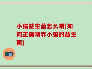 小猫益生菌怎么喂(如何正确喂养小猫的益生菌)