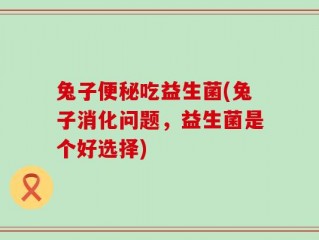 兔子便秘吃益生菌(兔子消化问题，益生菌是个好选择)