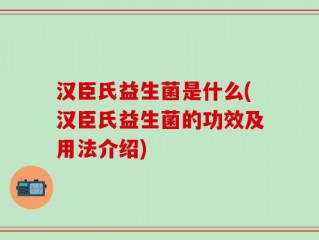 汉臣氏益生菌是什么(汉臣氏益生菌的功效及用法介绍)
