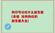 狗仔可以吃什么益生菌(食谱  给狗狗吃的益生菌大全)
