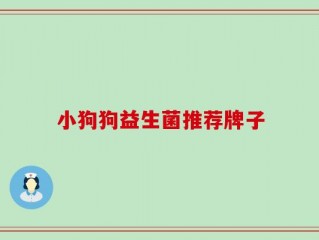 小狗狗益生菌推荐牌子