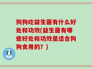 狗狗吃益生菌有什么好处和功效(益生菌有哪些好处和功效是适合狗狗食用的？)