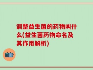调整益生菌的药物叫什么(益生菌药物命名及其作用解析)