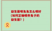 益生菌喂兔兔怎么喂好(如何正确喂养兔子的益生菌？)