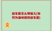 益生菌怎么喂猫儿(如何为猫咪提供益生菌)