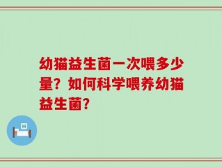 幼猫益生菌一次喂多少量？如何科学喂养幼猫益生菌？