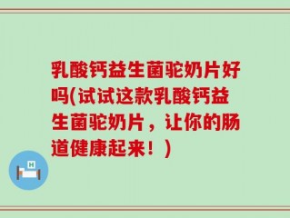 乳酸钙益生菌驼奶片好吗(试试这款乳酸钙益生菌驼奶片，让你的肠道健康起来！)